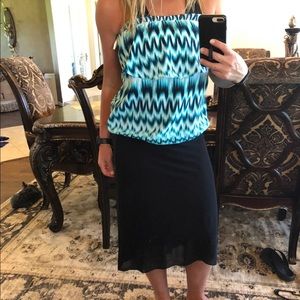 New York & company strapless ruffle top